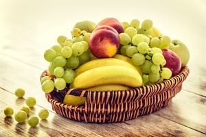 A bundle of fruit in a basket