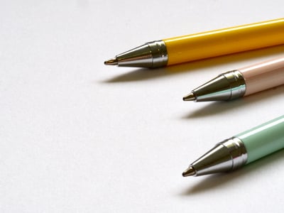Closeup of ballpoint pens