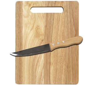 cutting board with knife